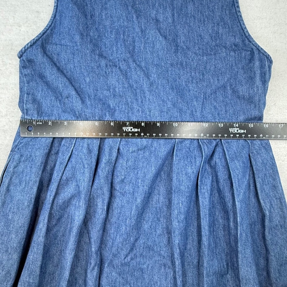 Koret City Blues Petites Blue Denim Button Front Jumper Dress S Y2K 90s prairie - Picture 8 of 10